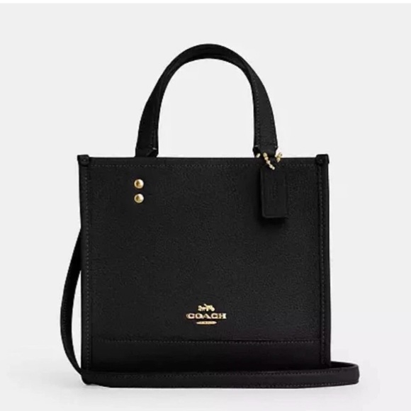 Coach Black Tote with Gold Accents